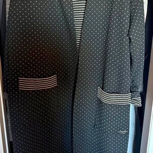 JOELLE COLLECTION Polka Dot Black Women's Coat Large
